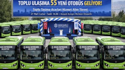 Kocaeli’de toplu ulaşım filosu genişliyor. Büyükşehir Belediyesi, 55 yeni nesil
